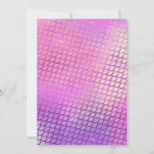 紫色の人魚の大人または子任意の年齢誕生日 招待状 (裏面)