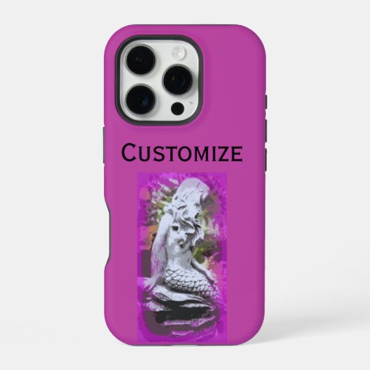 紫色の人魚のiPhoneケース iPhoneケース (裏面)