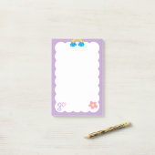 紫色の付箋 ポストイット (デスク上)