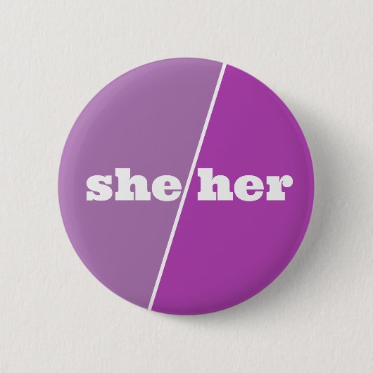 紫色の代名詞ボタン 缶バッジ (正面)