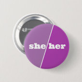 紫色の代名詞ボタン 缶バッジ (正面&裏面)