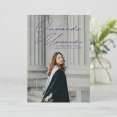 紫色の以降と上向き2写真卒業 案内状 (スタンド正面)