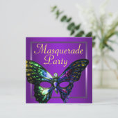 紫色の仮面舞踏会のパーティの招待状 招待状 (スタンド正面)