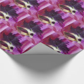 紫色の仮面舞踏会のマスク ラッピングペーパー (角)