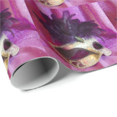 紫色の仮面舞踏会のマスク ラッピングペーパー (ロールコーナー)