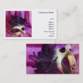 紫色の仮面舞踏会のマスク 名刺 (正面/裏面)