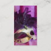 紫色の仮面舞踏会のマスク 名刺 (裏面)