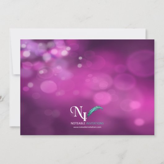 紫色の仮面舞踏会の謝肉祭の球の招待状 招待状 (裏面)