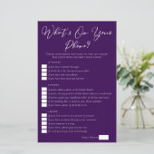 紫色の何があなたの電話のブライダルシャワーゲーム (スタンド正面)