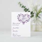 紫色の保存のあらゆる言語で日付カードを愛して下さい セーブザデート (スタンド正面)