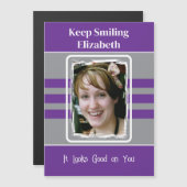 紫色の保磁気カード1枚 マグネット招待状 (正面/裏面)