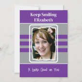 紫色の保磁気カード1枚 マグネット招待状 (正面)