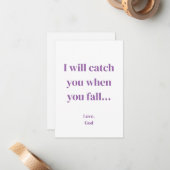 紫色の信仰私はあなたをキャッチする秋。カード ノートカード (正面/裏面インサイチュ)