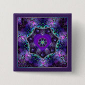 紫色の傘とハート.7ボタン 缶バッジ (正面)