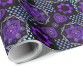 紫色の傘とハート.7ラッピング紙 ラッピングペーパー (ロールコーナー)