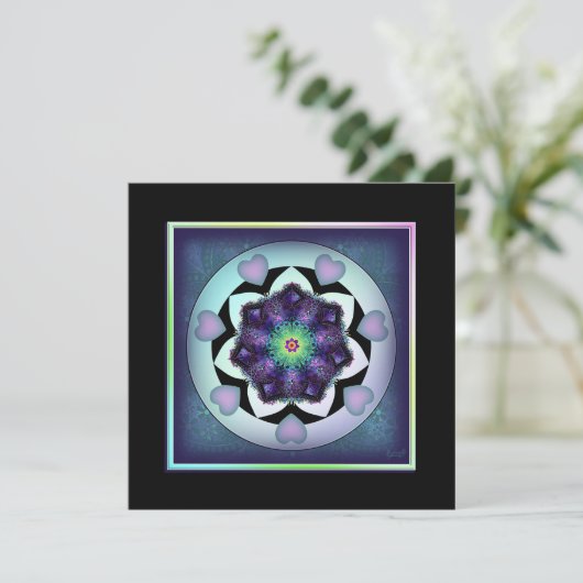 紫色の傘とハート.7空白のカード カード (スタンド正面)