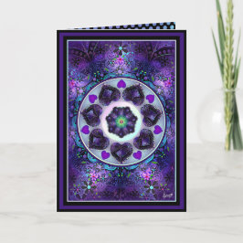 紫色の傘とハート.7誕生日カード カード