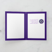 紫色の傘とハート.7誕生日カード カード (内部)