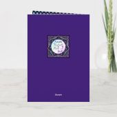 紫色の傘とハート.7誕生日カード カード (裏面)