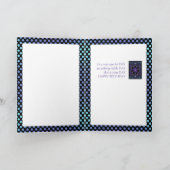 紫色の傘とハート.7誕生日カード カード (内部)