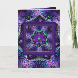 紫色の傘とハート.7誕生日カード カード