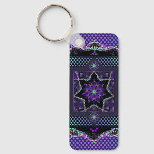 紫色の傘とハート.7 Keychain キーホルダー