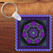 紫色の傘とハート.7 Keychain キーホルダー (正面)