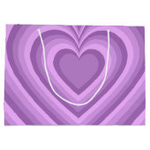 紫色の催眠ハートラブパターン ラージペーパーバッグ (裏面)