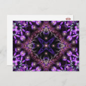 紫色の光フラクタルタペストリーハガキ ポストカード (正面/裏面)