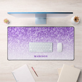 紫色の光沢のあるグリッター デスクマット