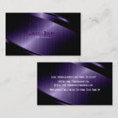 紫色の光沢のある金属ブラシ仕上げアルミニウムの外観 名刺 (正面/裏面)