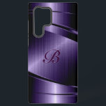 紫色の光沢のある金属ブラシ仕上げアルミニウムの外観 SAMSUNG GALAXY S22 ULTRAケース<br><div class="desc">光沢のある紫色の金属ブラシ仕上げアルミニウムの外観。カスタムとオプションのモノグラムカッコいい男らしデザイン他の製品で利用可能。金属仕上げではなく実在金属的な外観の画像。</div>