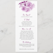 紫色の八重花結婚のメニュー メニュー (裏面)