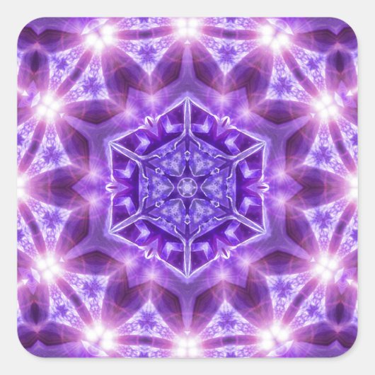 紫色の六角ジオメトリエナジースシール スクエアシール (正面)
