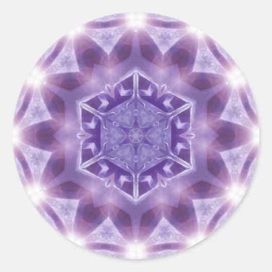 紫色の六角ジオメトリグローエナジースシール ラウンドシール (正面)
