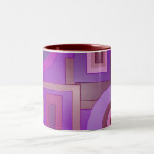 紫色の円および正方形 ツートーンマグカップ (中央)