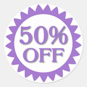 紫色の円のステッカーを50%売り上げ ラウンドシール