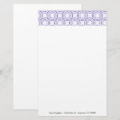 紫色の円のパターンひな形のパーソナライズ 便箋 (正面/裏面)