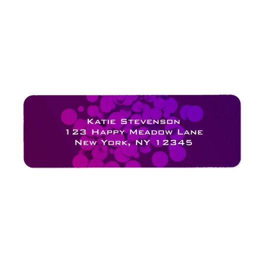 紫色の円の抽象芸術背景 ラベル (正面)