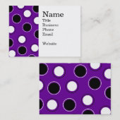 紫色の円の白黒水玉模様 名刺 (正面/裏面)