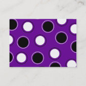 紫色の円の白黒水玉模様 名刺 (裏面)
