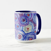 紫色の円コンボのマグカップ マグカップ (正面右)