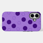 紫色の円パターン（の模様が）ある Case-Mate iPhoneケース (裏面 (横))