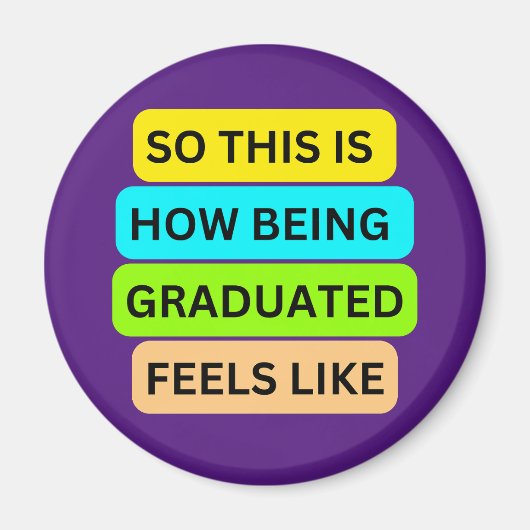 紫色の円磁石SO_THIS_IS_HOW_BEING_GRADUATE マグネット (正面)