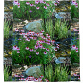 紫色の円錐花序を持つガーデンストリーム シャワーカーテン (正面)