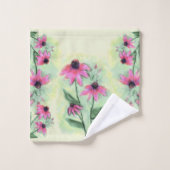 紫色の円錐花 バスタオルセット (ウォッシュタオル)