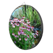 紫色の円錐飾り付きガーデンストリームデジタル ダーツボード (正面右)