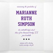 紫色の円5 – 写真の卒業 三つ折り招待状 (内部中)