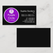 紫色の円 – 黒 名刺 (正面/裏面)