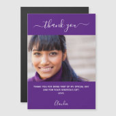 紫色の写真のスクリプ感謝していトyou magnet (正面/裏面)